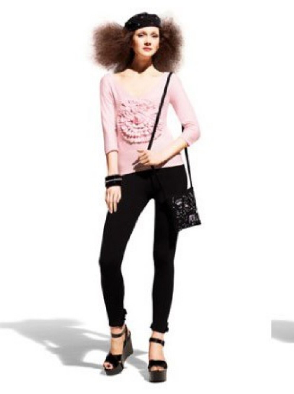 Sonya Rykiel for h&m Rosette Flower Sweater Cotton Pink Medium